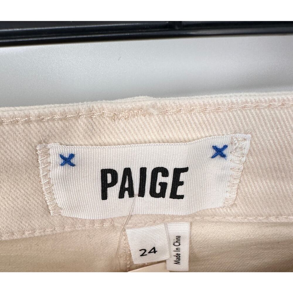 PAIGE NWT Cindy Mid Rise Slim Fit Jean in Ivory Sandy Ecru  // 00 - Picture 6 of 12